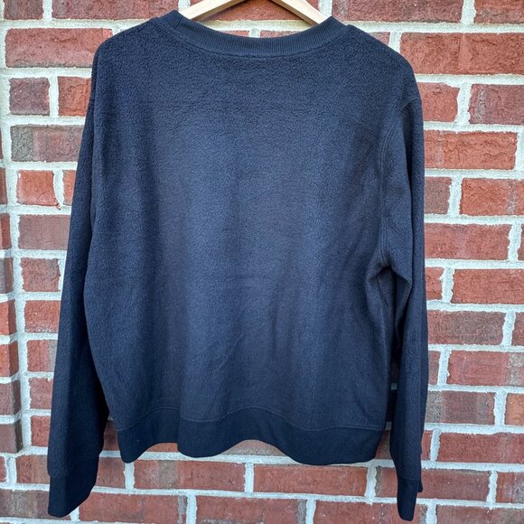 No Boundaries Christmas Sweatshirt XL Black Fleece Plaid Reindeer Silhouette - Picture 3 of 9